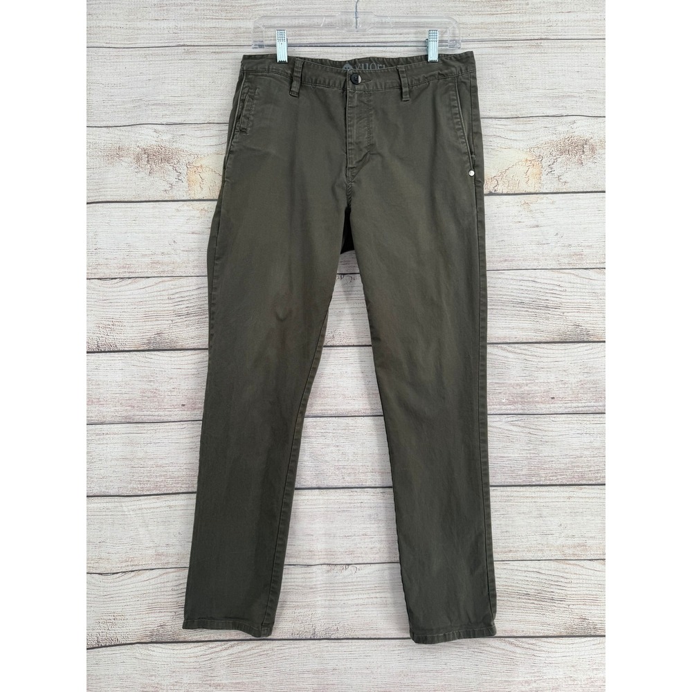 Vuori Meta Pant Mens 30 Olive Green Slim Fit Chino Trousers